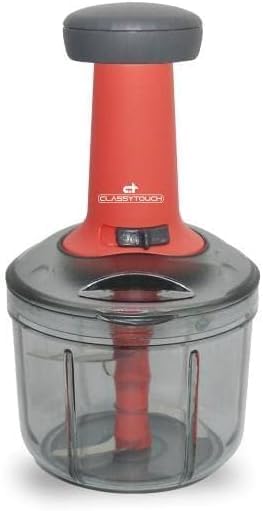 Kitchen Food Chopper 1.5L , Steel Large Manual Hand-Press Vegetable Chopper Mixer Cutter