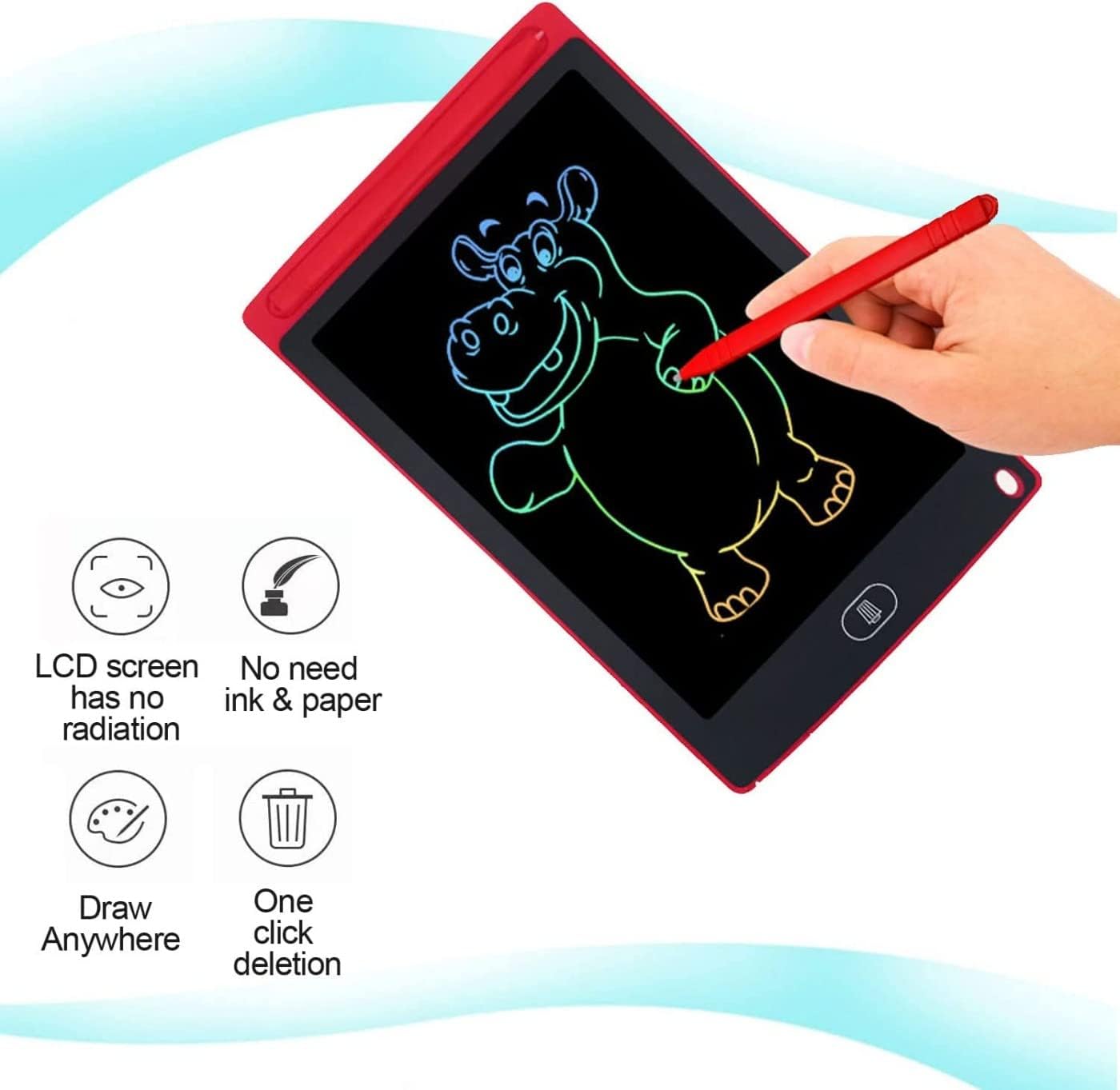  LCD Writing Tablet 8.5 Inch, Doodle Pad Portable Erasable Reusable Writing and Drawing Pad, Learning Toys Kids Writing Pad for Boys and Girls 