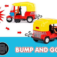 Tricycle Auto Rickshaw Toys with Attractive Light Sound Battery Operated 3 Wheel Tricycle Toy Musical LED Light Auto for Kids Boys and Girls