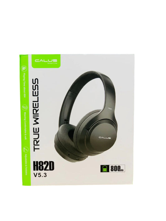 Calus H82D Wireless Bluetooth Headphones Noise Cancelling Headsets Over Ear with Built-In Microphone for Clear Calls & Voice Control Black