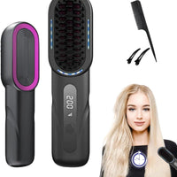 Straight Hair Comb, A Straightener with a Built-In Comb, Fast Heating and 4 Temperature Settings. Usb Charging, Straight Hair, Curly Hair, Various Hair Salons