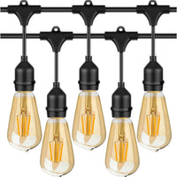 Outdoor String Lights, Commercial Grade Festoon Lights 10 Meter 20 LED Bulbs, Outdoor Waterproof Decorative Hanging Light String for Patio Garden Porch Yard&nbsp;