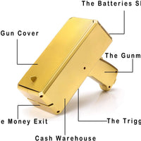Gold Money Guns Shooter, Super Money Gun Make it Rain Toy Gun, Handheld Spary Cash Gun for Game Movies Party Supplies(Golden)