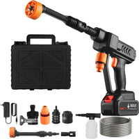 High Pressure Water CLEANING GUN, Portable Cordless Pressure Water Gun, Car Washer Cleaner with Adjustable 6 Modes Nozzle for Cleaning Garden...