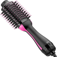 2 in 1 Hair Dryer and Styler Volumizer with Negative Ion Anti-Frizz, Ceramic Titanium Barrel Hot Air Straightener Brush, 75MM Oval Shape, 360-Degree Rotation, Suitable for All Hair Types.
