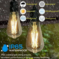 Outdoor String Lights, Commercial Grade Festoon Lights 10 Meter 20 LED Bulbs, Outdoor Waterproof Decorative Hanging Light String for Patio Garden Porch Yard&nbsp;