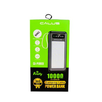 Calus Portable Charger With Fast Charging External Battery Pack 10000 mAh Power Bank Pocket LED Digital Display Built-in 4 Charging Cable for Outdoor Camping Black