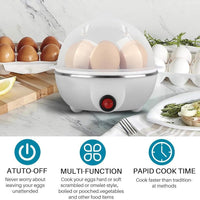 Egg poucher, 350W Electric Egg Beater, White Egg Steamer, Egg Cooker, 7 Egg Volume Steamed Egg Automatically Closed, Double Steamed Egg. Color：Assorted